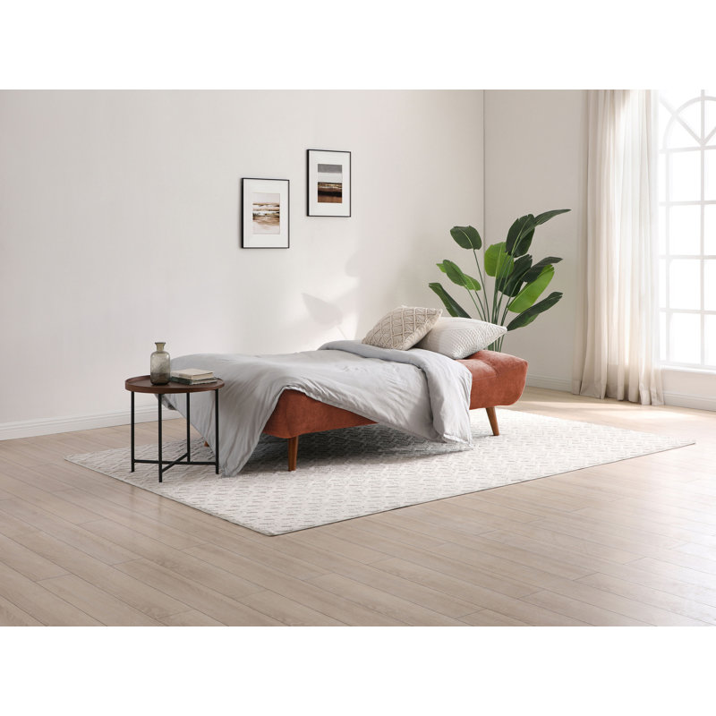 Akil  3 Seater Chenille Sofa Bed, Orange, Walnut