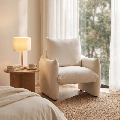 Modern Upholstered Accent Chair, Oversized Comfy Single Sofa Chair for Living Room