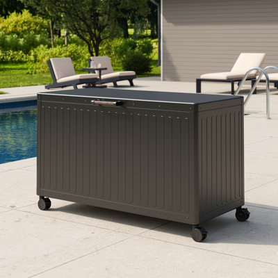 134 Gallon Large Outdoor Deck Box with Wheels