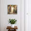 Key box for wall, Opens to the right, 30x30x5, White, Oranges against the backdrop of a stone patio full of greenery, 