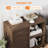 3 Drawer File Cabinet with Open Storage Shelves, Rolling Lateral Filing Cabinet for Letter/A4 Files, Mobile Printer Stand with Wheels, Wood Office Storage Cabinet for Home Office-129589716