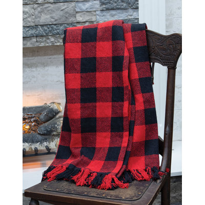 Red & Black Buffalo Check Throw
