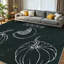 Tapis intérieur orange lavable à la machine, motif citrouille et citrouille, style automne.-2022832078