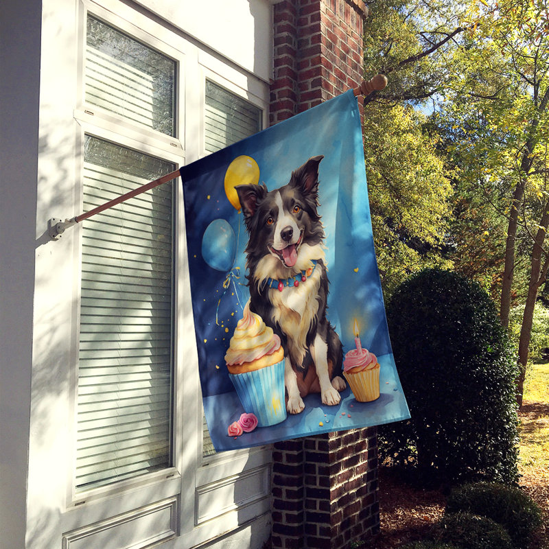 Drapeau «Happy Birthday House», Border Collie