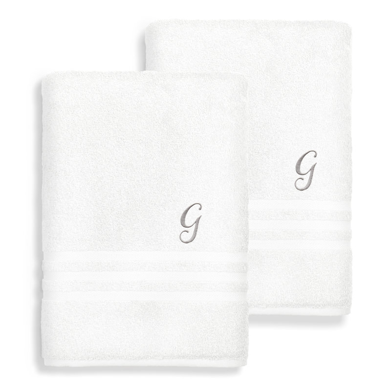 Ensemble de serviettes de bain 1 pièce en coton turc Denzi, G, Blanc