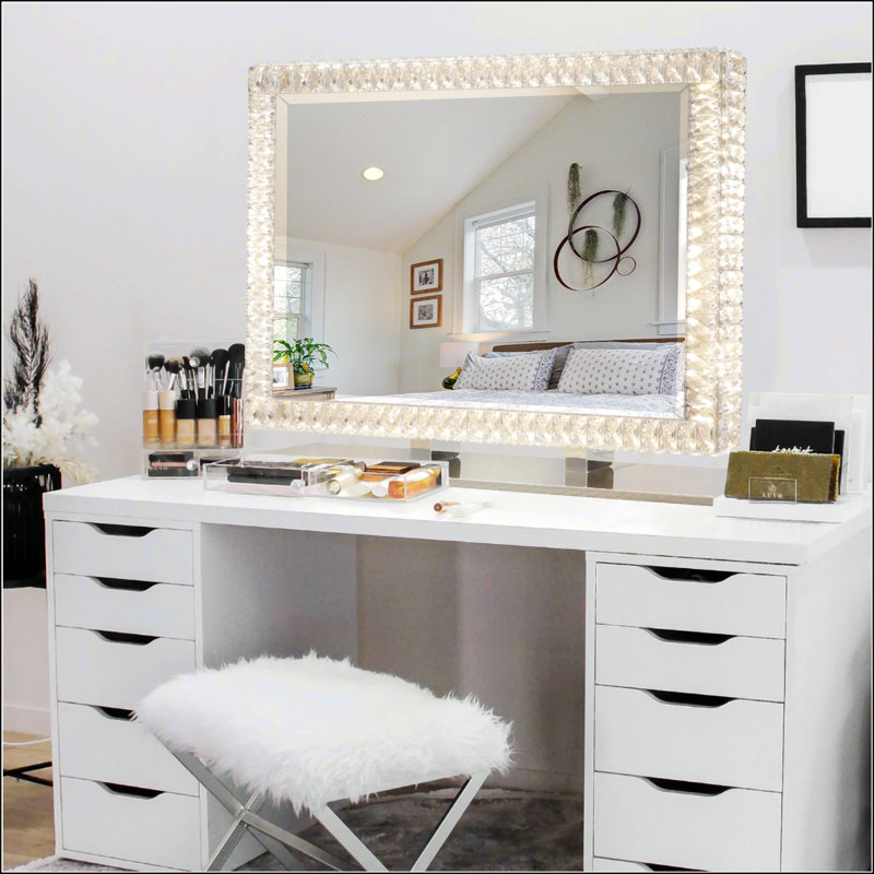 LED Crystal Mirror Light With Dimmable Lights