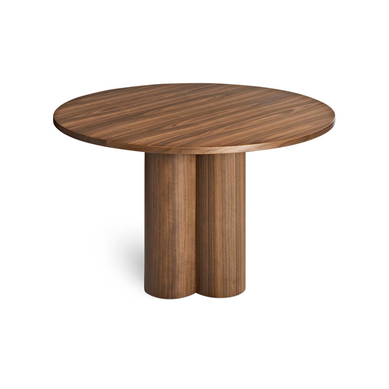 4 Quarter Round Solid Wood Dining Table, 48" W x 48" L, Walnut