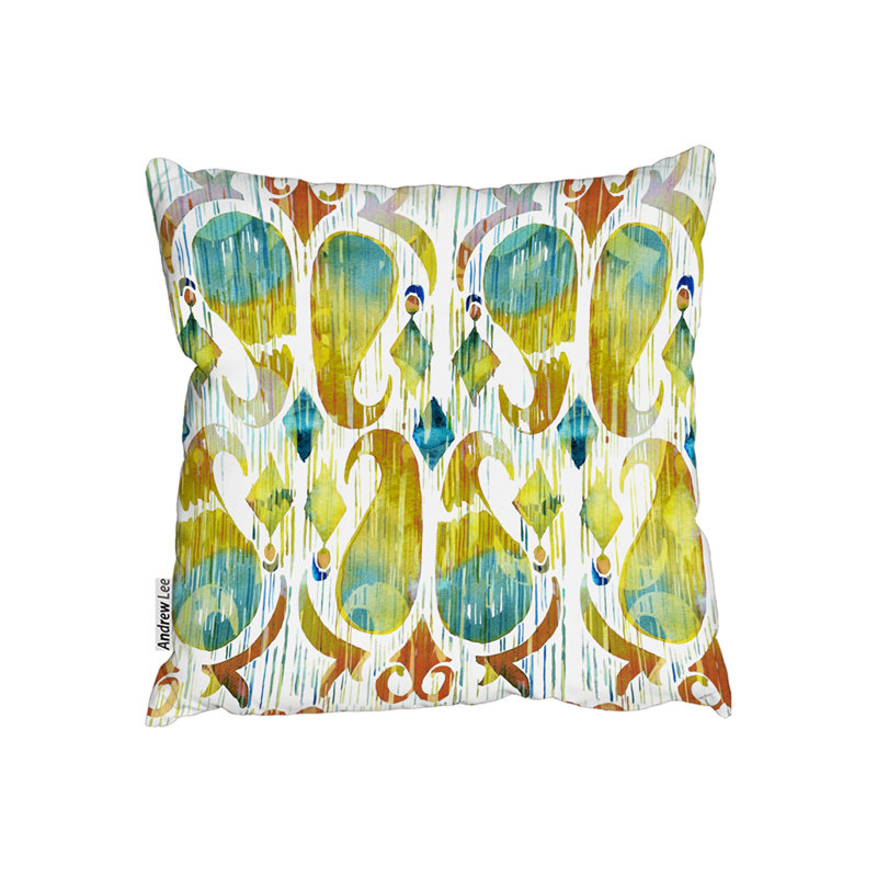 Indoor / Outdoor Ikat Square Throw Cushion, 60cm H x 60cm W