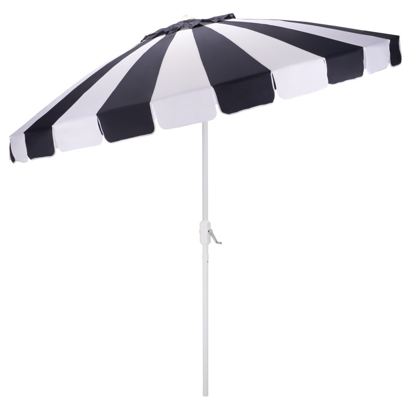 Parasol à manivelle 9 pi Buti, Rayures bleu marine