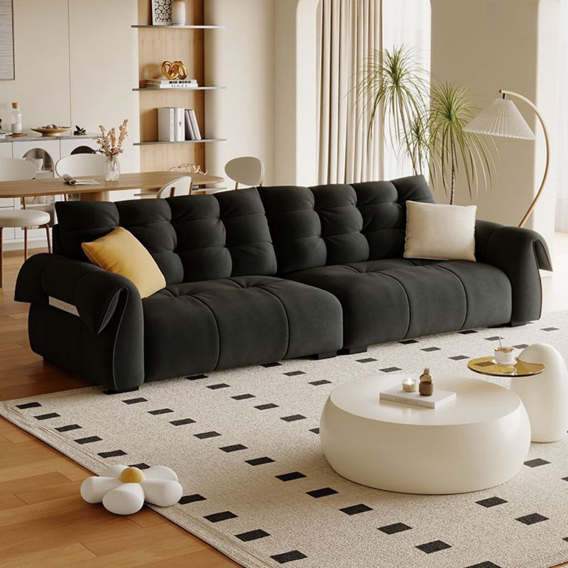 Modern Minimalist Cream Style Sofa, Black