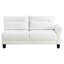 White Upholstered Curved Arm Sectional Sofa