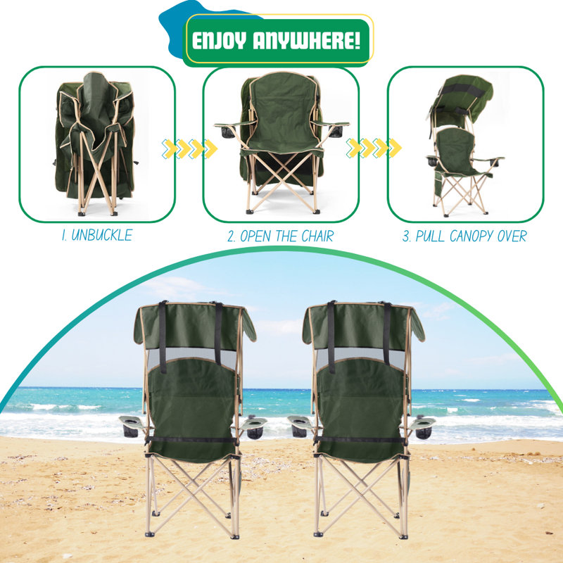 Portable Folding Chair With Shade Canopy For Adults Beach Chairs Canopy Shade Seating Camping And Folding Chairs For Outside