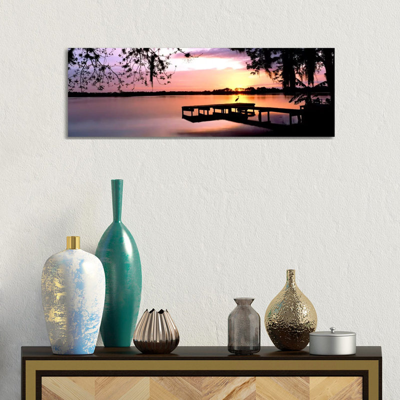 Sunrise Over Lake Whippoorwill, Orlando, Florida, USA by Panoramic Images - Wrapped Canvas Panoramic Print