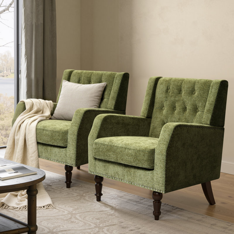 Fauteuil d'appoint rembourré 21,65 po, Vert