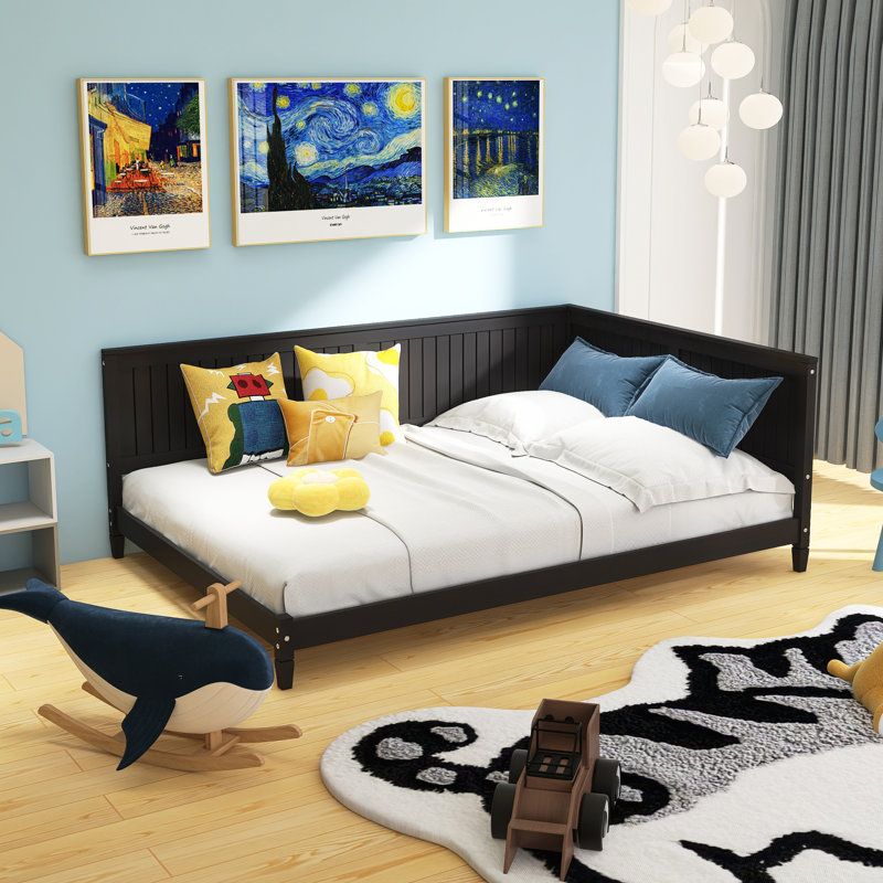 Lits pour enfants en bois pleine grandeur, Brun