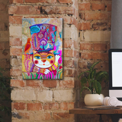 'Cat In The Hat 2' by Oxana Zaika Canvas Wall Art