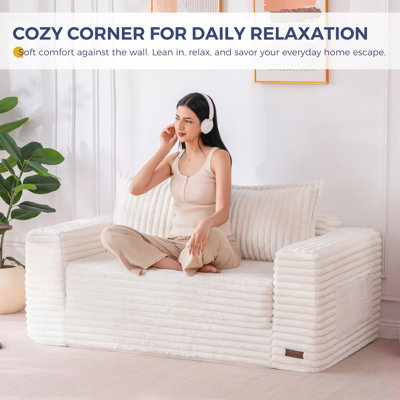 Convertible Sofa Bed,Corduroy Floor Sofa Couch Compression  
Loveseat