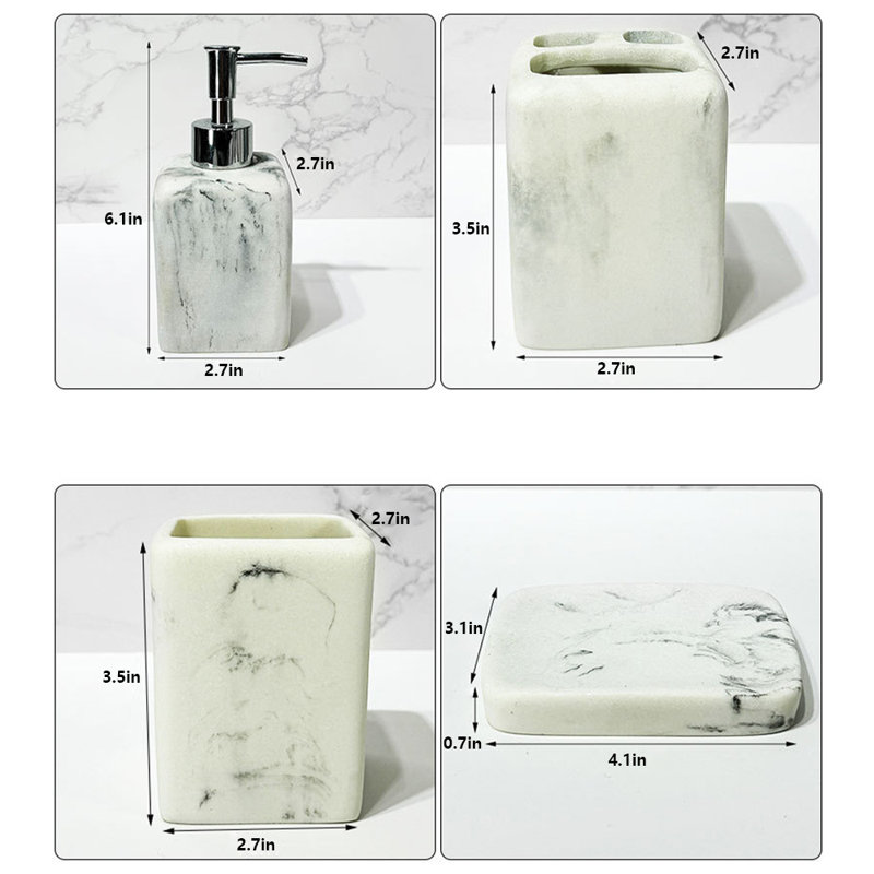 Ensemble complet d'accessoires de salle de bain 4 pièces