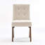 Modern Upholstered Parsons Chair Linen Fabric Tufted Dining Chairs Armless Side Chair Vanity Chair-112556282