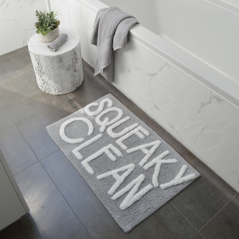 Erica Squeaky Clean Slogan Bath Mat