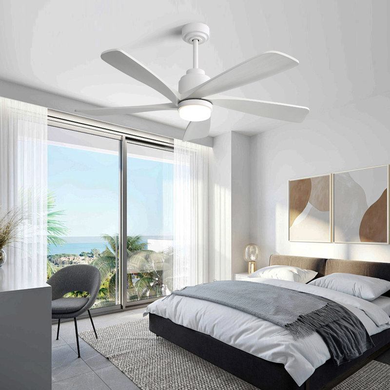 Ventilateur de plafond d'intérieur 52 pouces avec moteur à courant continu réversible à télécommande 3 pales à intensité variable de 5 couleurs