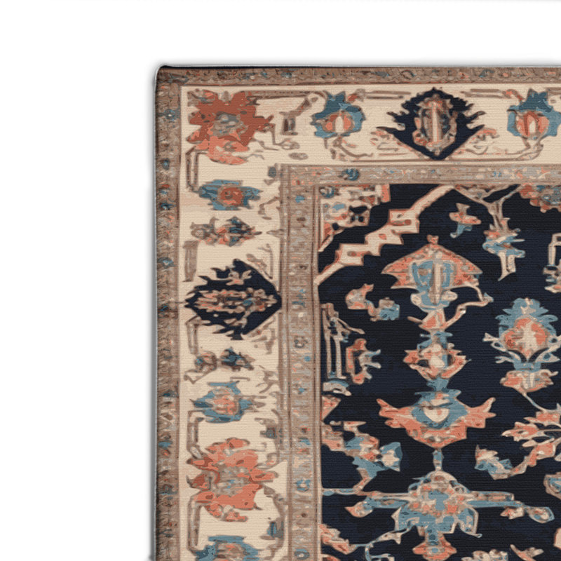 Tapis d'intérieur et d'extérieur gris Persian, Rectangle 4pi x 6 pi