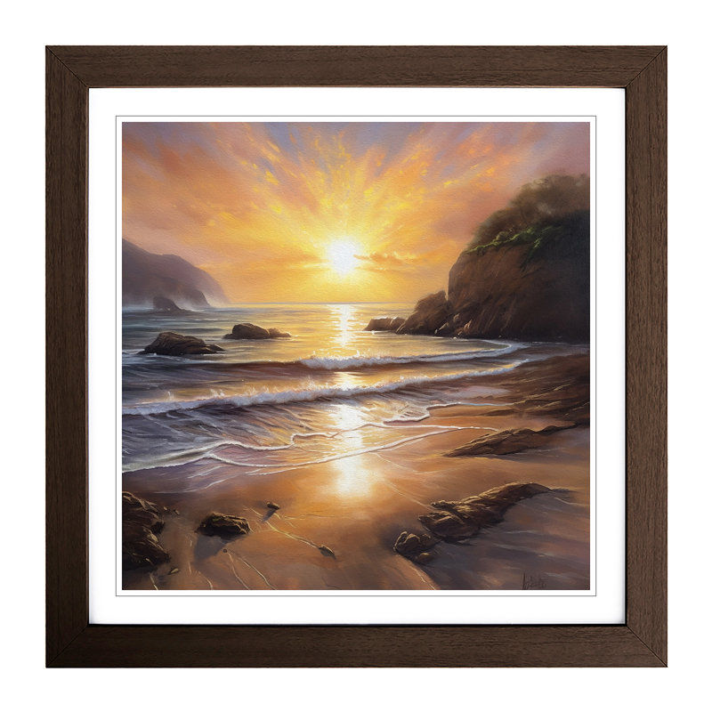 Sunrise Oil Painting No.4 - Framed Print, Walnut