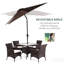 Parasol solaire 9 'x 7' avec lumières à DEL, inclinaison et manivelle, extérieur brun, pour patio, terrasse, jardin, piscine 7 ', cour idéale, piscine, plage