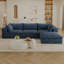 Canapé 118,2 po Cloud, tissu velours côtelé, sièges profonds, conception à deux couches, coussin amovible, sans assemblage, combinaison à faire soi-même pour le salon, la chambre à coucher, la salle de conférence, un appartement, bleu-1363243182-1363243183