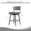 Chaise de bar rotative à 360 ° avec supports en fer pour la cuisine, les restaurants et les bureaux (ensemble de 2)