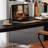 Black Half-circle Solid Wood + Acrylic desk-119687691