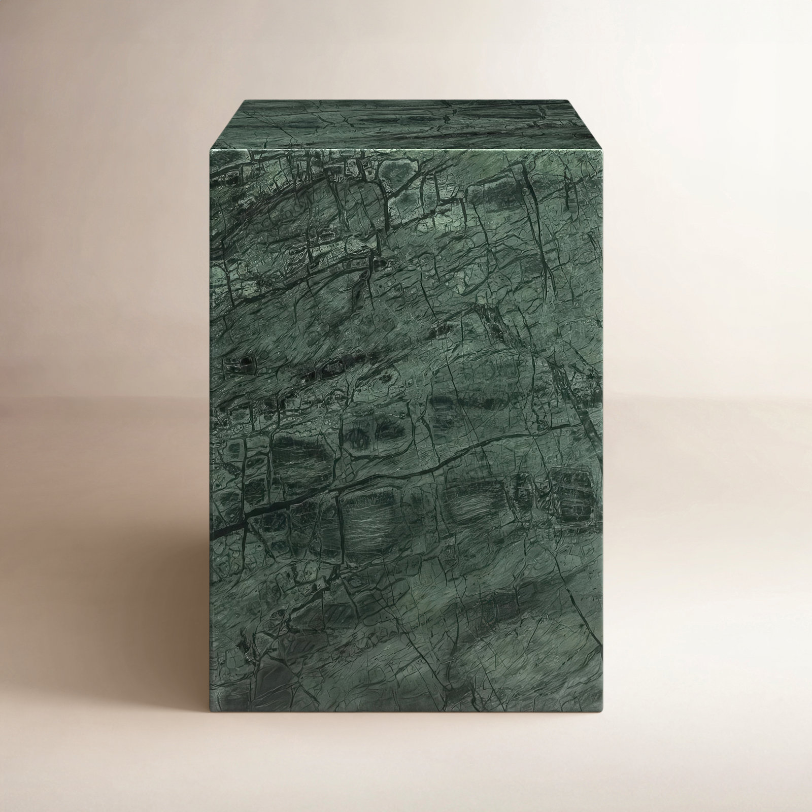Enez 14" Genuine Marble End Table, Green