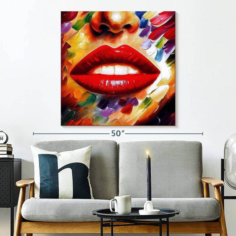 Shuttleworth Full Red Lips, 33" H x 33" W