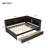 2 Drawer Solid Wood Bookcase Bed with Power Outlets and USB Charging Ports-127556140-127556143