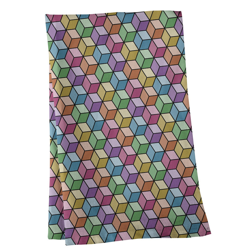 Mcguinness Tea Towel Kitchen Towel, Cotton Twill, Pink/Orange/Blue