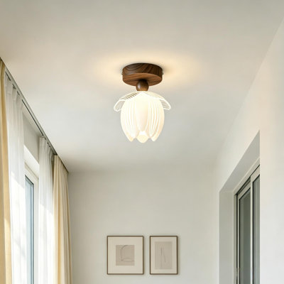 7.09" French Flower-Shaped 3-Color Ceiling Light – Dimmable Romantic Floral Design