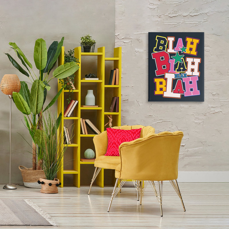 "Bold Blah Blah", art mural sur toile par Sayeh Hussein, H 30 po x l 24 po