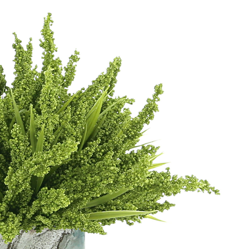 Heather Arrangement In A Glass Vase With Marble Label