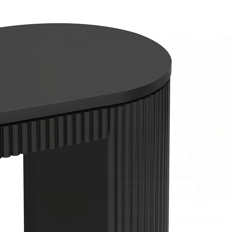 Console incurvée à rayures verticales uniques, parfaite pour un décor moderne et élégant, Noir