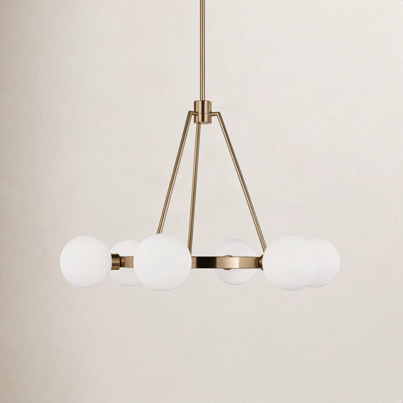 Helen 6-Light Chandelier, Satin Brass
