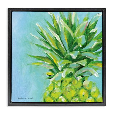 Ananas tropical sur fond bleu