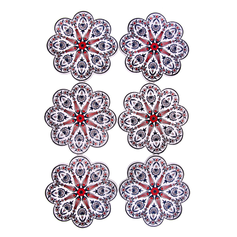 Vintage Ceramic Tile Coaster Set