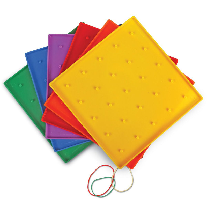 Assorted Color 7" Plastic Geoboards Set of 10