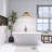 66" X 29.5" Freestanding Tub Acrylic Soaking Bathtub