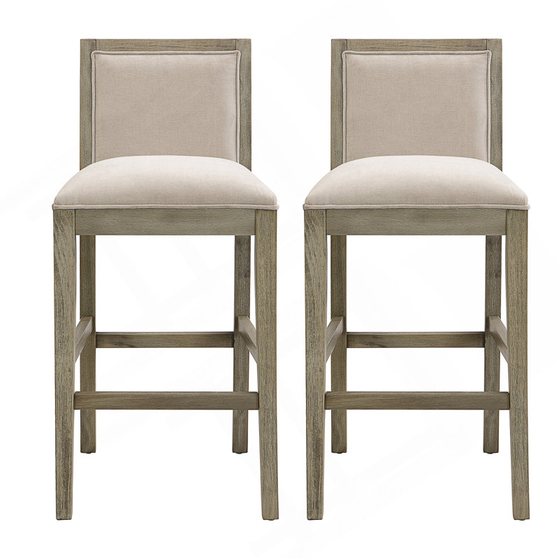 Ensemble de 2 tabourets de bar de 30,5 po de hauteur, structure, coussin en tissu éponge et tabourets de bar rembourrés
