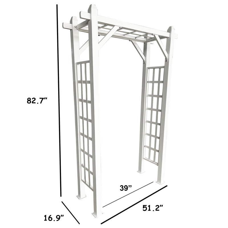 Arche de jardin moderne en aluminium, Blanc