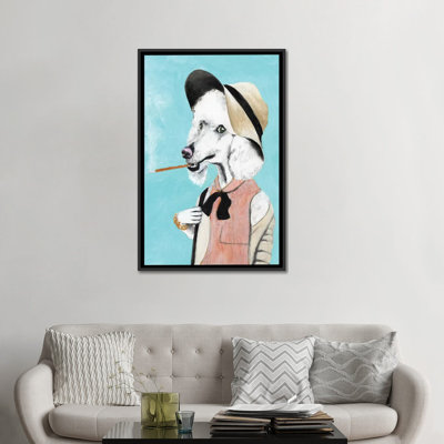 Reproduction d’art sur toile tendue, "coco de paris" caniche