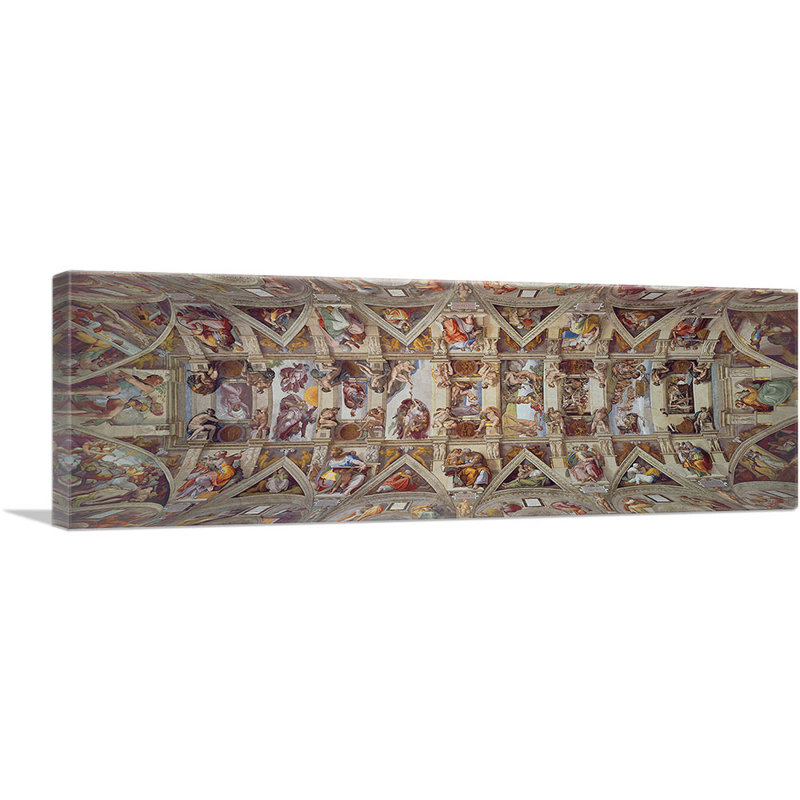 «Sistine Chapel Ceiling 1512» par Michelangelo, reproduction d'art sur toile panoramique, H 12 po x l 36 po x P 0,75 po