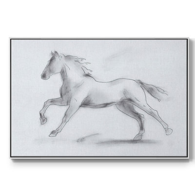 «Smoke Stallion II», peinture sur toile encadrée