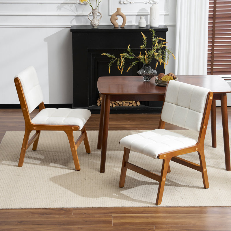 Upholstered Dining Chairs Set Of 6 With Rubber Wood Leg For Dining Room, Kitchen, Living Room.